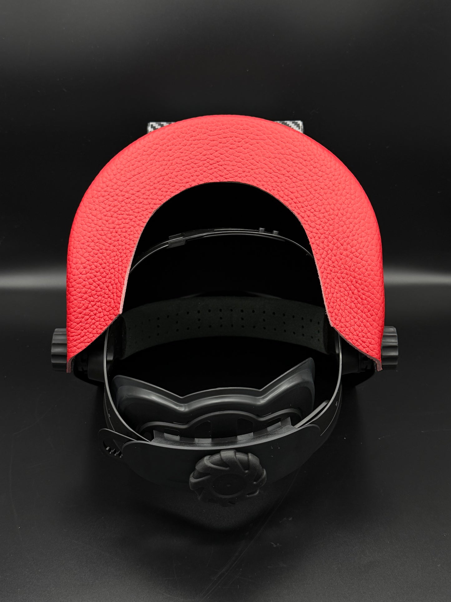 Carbon Fiber Pattern Pipeliner Red Leather