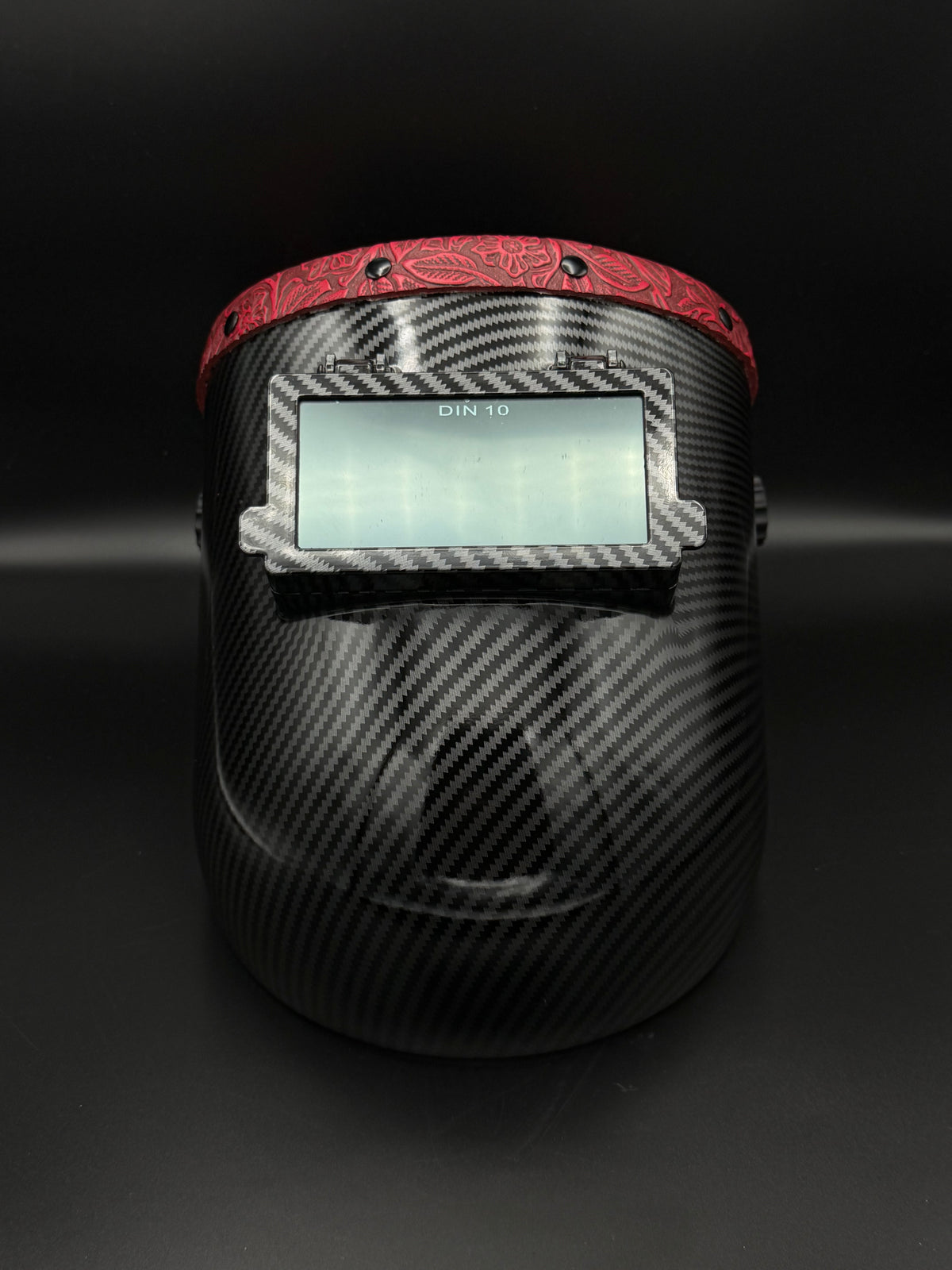 Carbon Fiber Pattern Red Floral