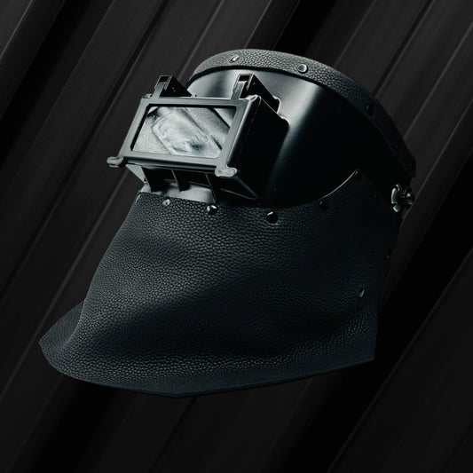 Apex Custom Black Welding Hood with Black Leather