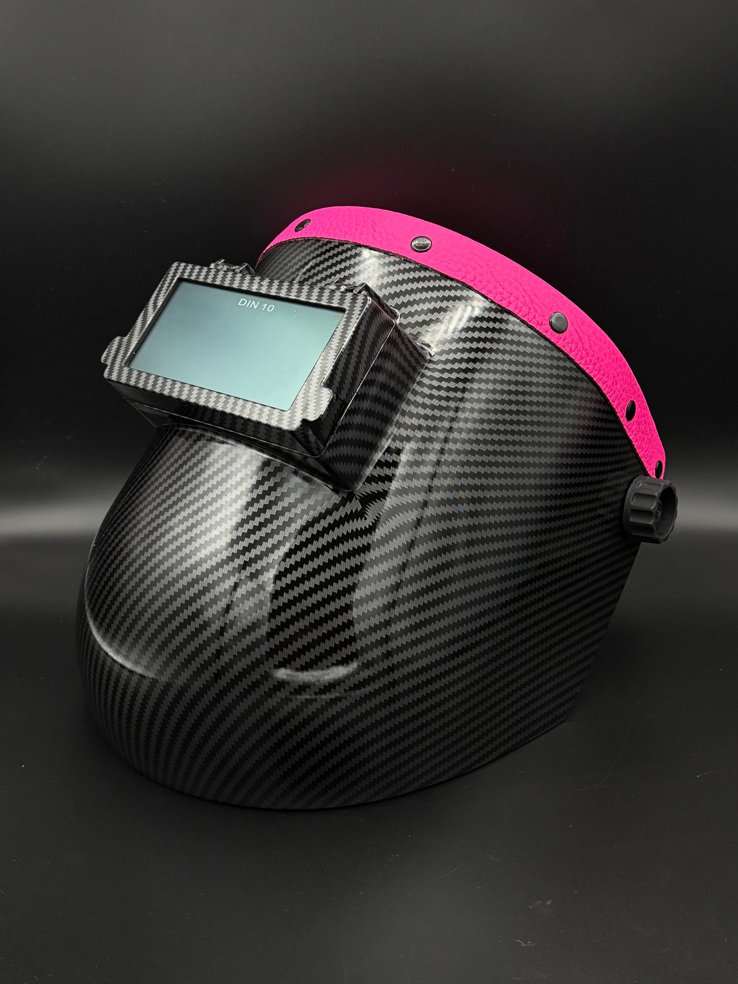 Carbon Fiber Pattern Pipeliner Hot Pink Leather