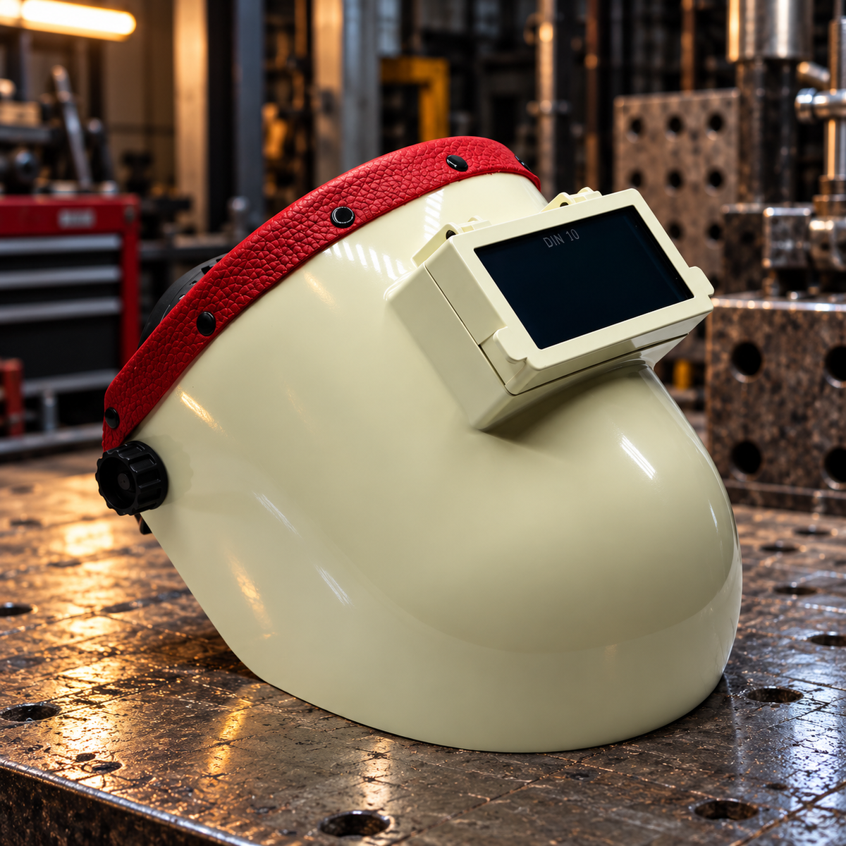 White Pipeliner Red Leather