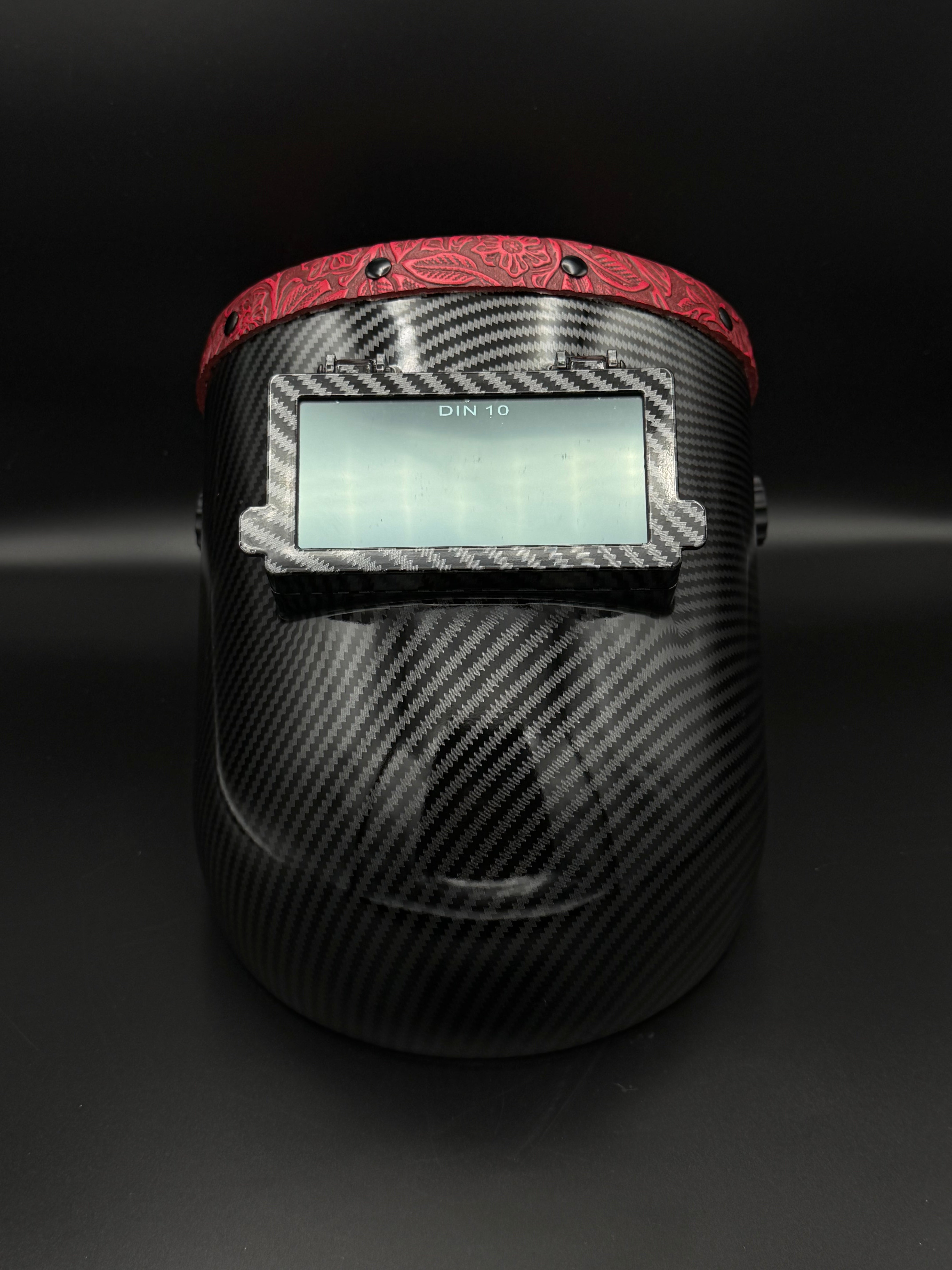 Carbon Fiber Pattern Red Floral