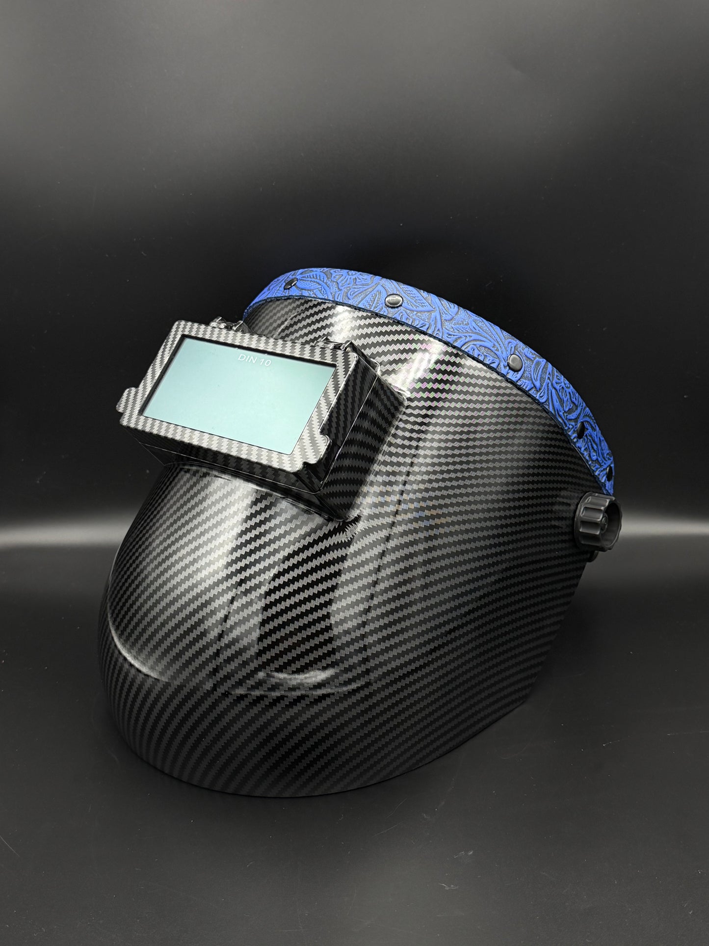 Carbon Fiber Pattern Pipeliner Blue Floral