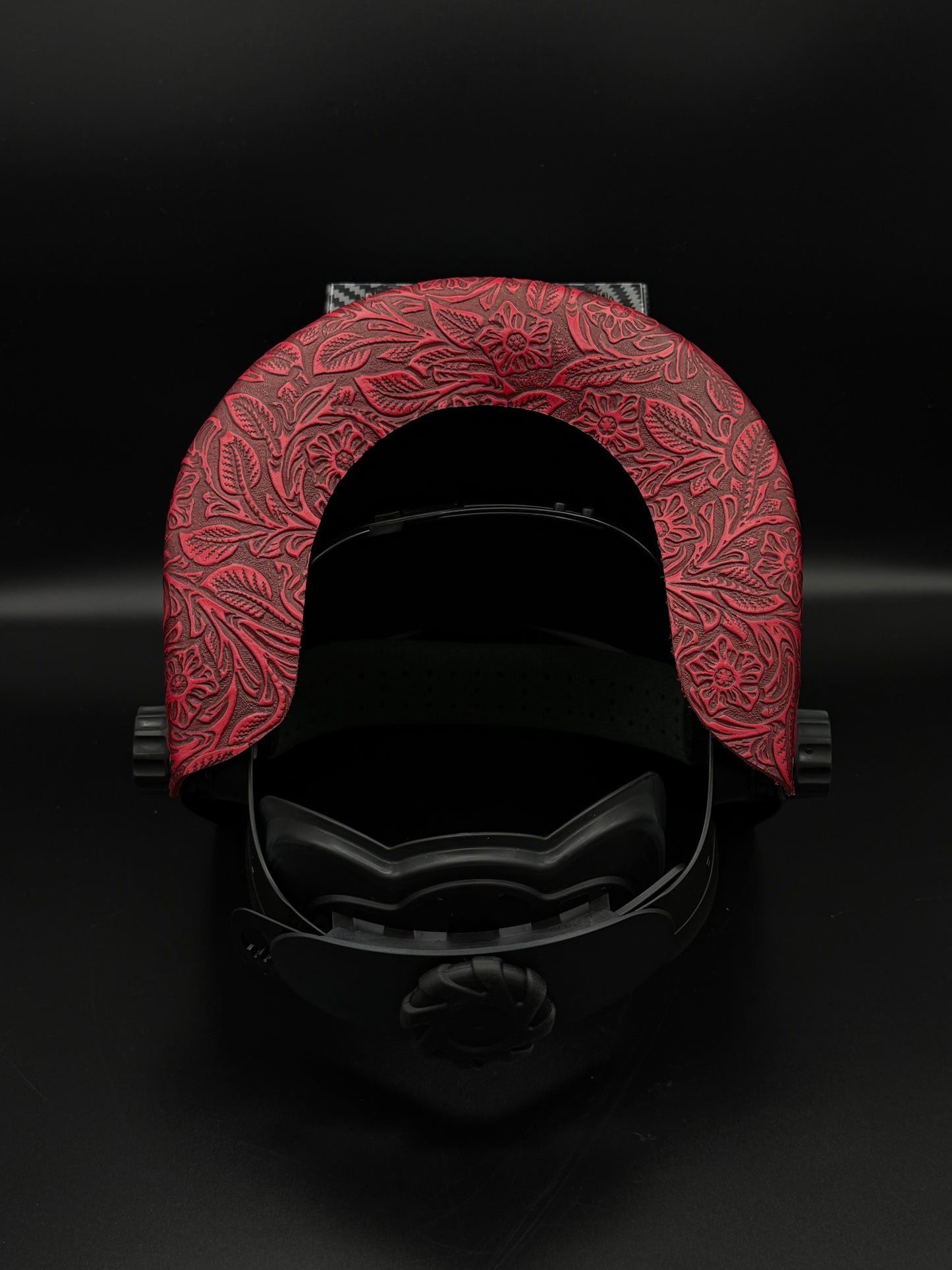 Carbon Fiber Pattern Red Floral