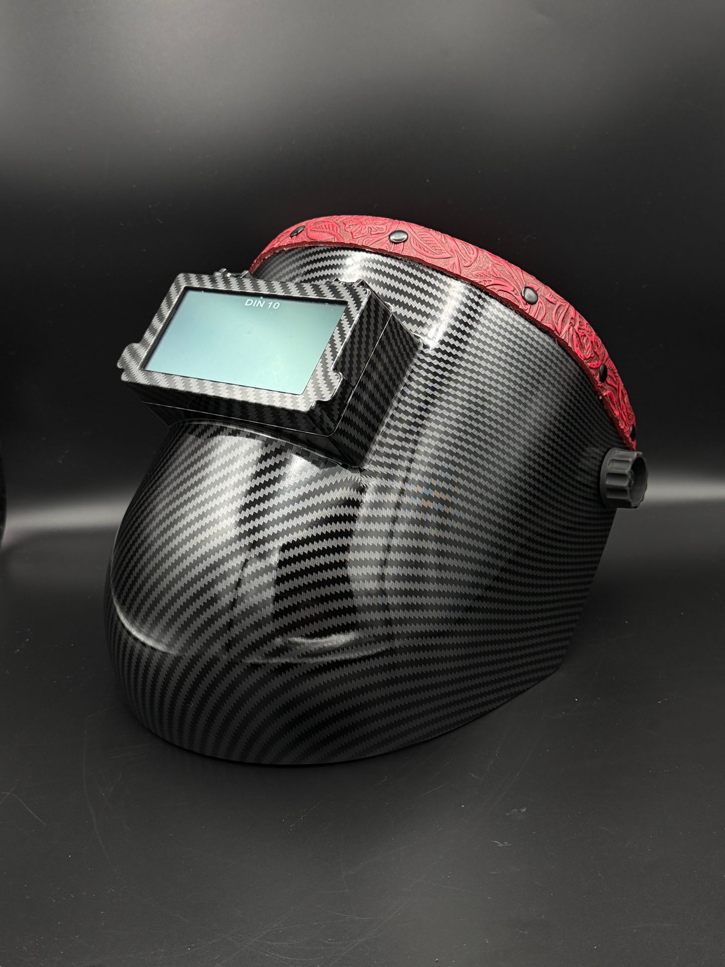 Carbon Fiber Pattern Red Floral