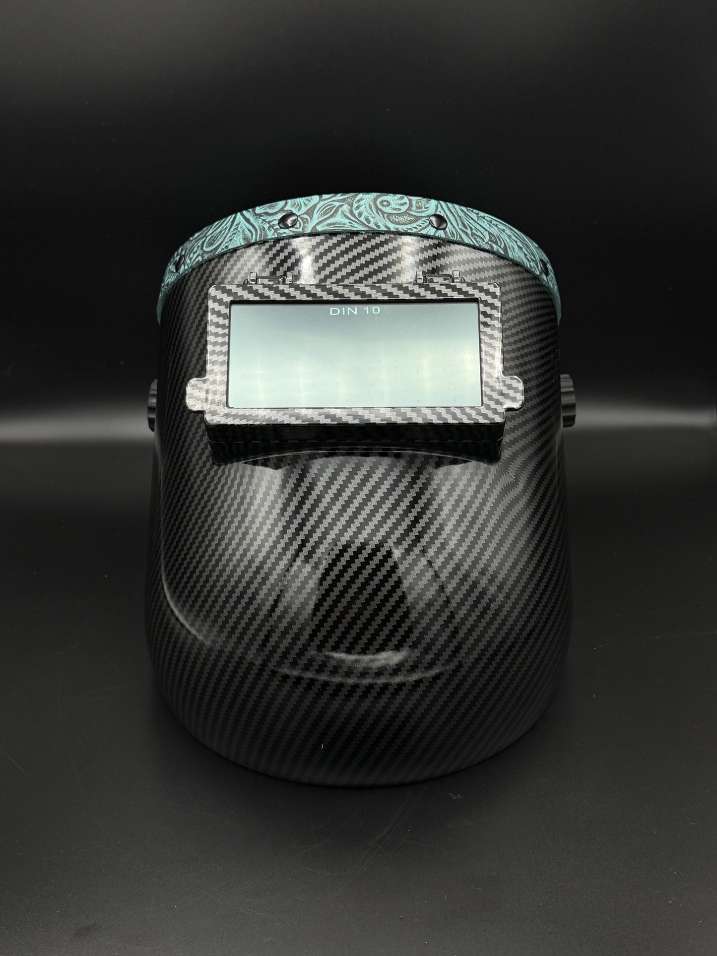 Carbon Fiber Pattern Pipeliner Teal Floral