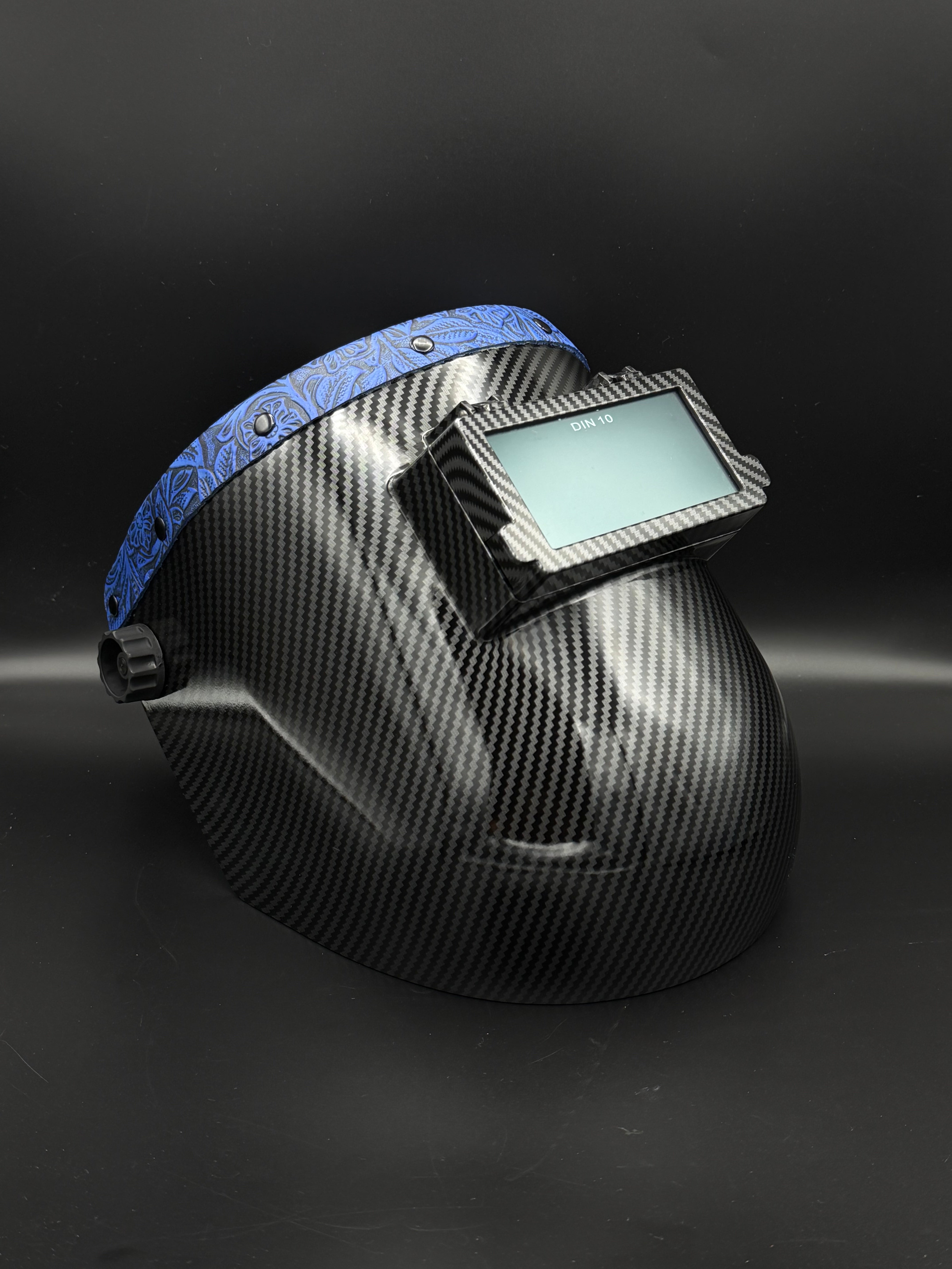 Carbon Fiber Pattern Pipeliner Blue Floral