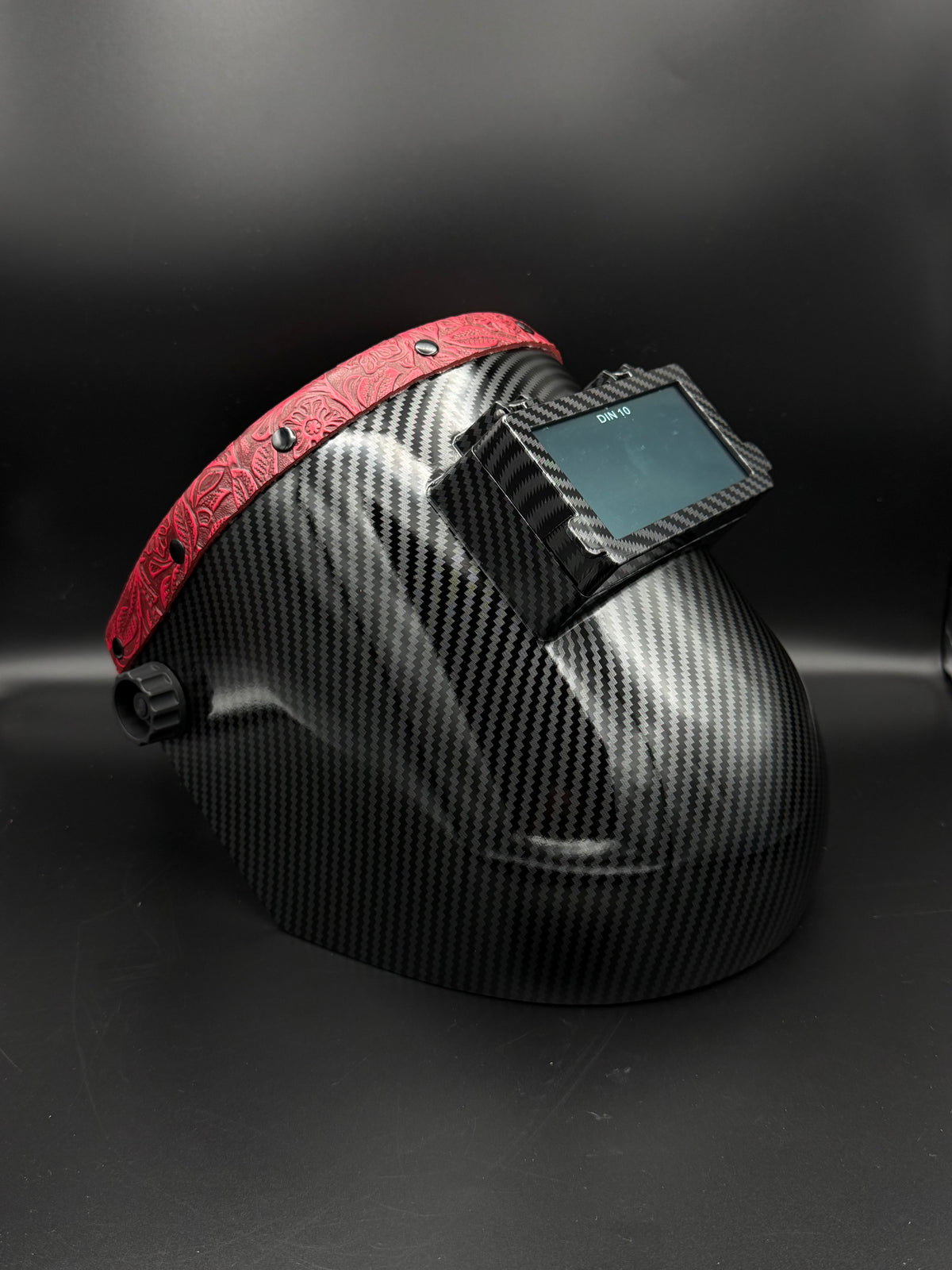 Carbon Fiber Pattern Red Floral